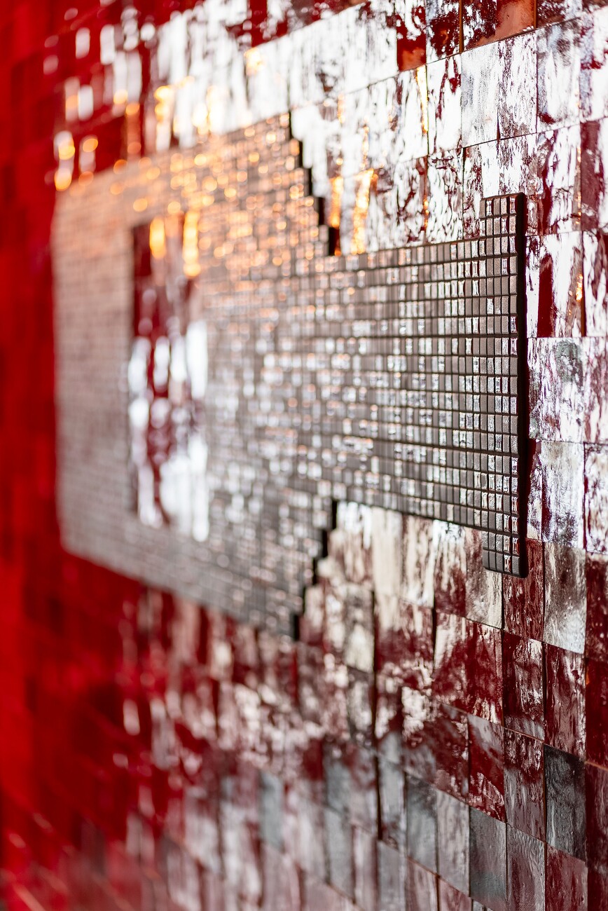 mosaikvägg röd